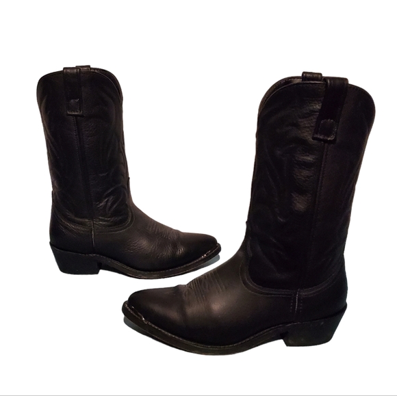 Masterson Boot Co. Black Leather Cowboy Western Boots Men's Size 8.5EW - Picture 5 of 10